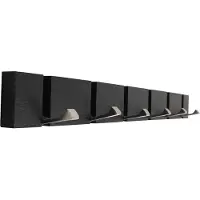 Home It flex kapstok met 6 haken 60 × 5,5 × 2 cm zwart eiken