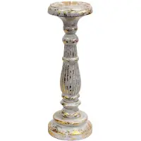 WGifts Vintage Kandelaar - Wit & Goud - Kaars Houder - 34cm Hoog