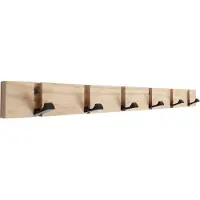 Home It flex kapstok met 6 haken 60 × 5,5 × 2 cm natuurlijk eiken