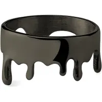Lucleon Fahrenheit | Gunmetal Black Stainless Steel Melting Ring