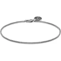 Lucleon Essentials | 1 mm Zilverkleurige Armband met Vierkante Venetiaanse Schakels