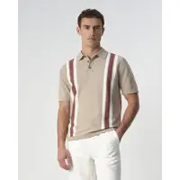 J.c. rags Heren Polo's & T-shirts Polo Ss Alvie Stripe - Beige - Maat XL
