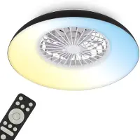 Briloner Windora - Plafondventilator met verlichting - LED plafondlamp met ventilator - dimbaar - 5 snelheden - ventilator lamp zomer- en wintermodus - CCT - Ø60 cm - zwart