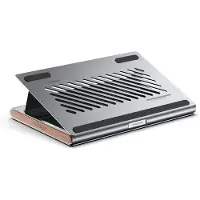 NÖRDIC Draagbare laptop standaard - Laptopverhoger - Aluminium - Geschikt voor Laptop en Tablet - Kantelbaar tot 30 graden