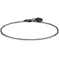 Lucleon Essentials | 1,5 mm Lichtgewicht Gunmetal Zwarte Armband met Kabelschakels