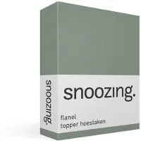Snoozing flanel topper hoeslaken - 180x210/220 cm - Lits-jumeaux - Groen