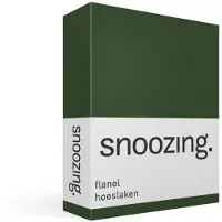 Snoozing flanel hoeslaken - 200x200 cm - Extra breed - Donker Groen