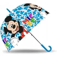Kids Euroswan Kinderparaplu - Blauw & Transparant - 45cm - Windbestendig - Disney Regenscherm voor Jongens & Meisjes