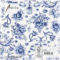 Ambiente Servetten 20pcs / 33 x 33cm, Delft Blue flowers