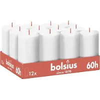 Bolsius - Rustieke Kaars - Wit - 12 stuks - 13 cm - 60 branduren
