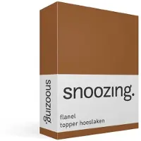 Snoozing flanel topper hoeslaken - 90/100x220 cm - Eenpersoons - Terra