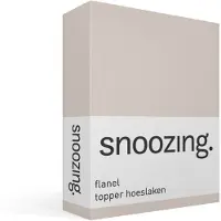 Snoozing flanel topper hoeslaken - 200x210/220 cm - Extra breed - Zand