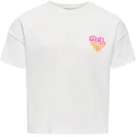 ONLY KIDS GIRL T-shirt wit Meisjes Katoen Ronde hals Printopdruk - maat 110/116