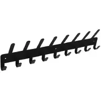 Online Deurbeslagshop Loft kapstok 9 haken dubbel staal mat zwart