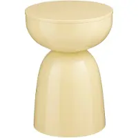 Mica Decorations Elliot Bijzettafel - Bijzettafel Rond H45 x Ø32 cm - Bijzettafeltje voor Woonkamer of Slaapkamer - Ideaal als Plantentafeltje - IJzer met Poedercoating - Beige