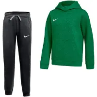 Nike Park 26 Fleece Pullover Hoodie Joggingpak Kids Donkergroen Zwart