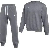 Nike Park 26 Fleece Crew Joggingpak Donkergrijs Wit