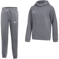 Nike Park 26 Fleece Pullover Hoodie Joggingpak Kids Donkergrijs Wit