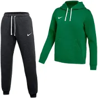 Nike Park 26 Fleece Pullover Hoodie Joggingpak Dames Donkergroen Zwart