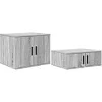 vidaXL - Opbergkast - 2 - pcs - Grijs - Sonoma - 127 - x - 41 - x - 40 - cm - Bewerkt - hout