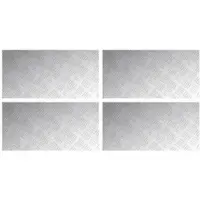 vidaXL Trap Tread Rechthoekig 4 pcs Zilver 60 x 30 cm Aluminium