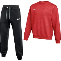 Nike Park 26 Fleece Crew Joggingpak Rood Zwart