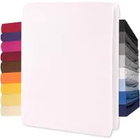 Lucina Topper Hoeslaken Jersey Katoen Stretch - wit 90x200cm - 100x200cm