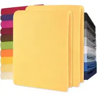 Lucina Hoeslaken Jersey Katoen Stretch 30cm Hoge Hoek Set van 2 - geel 90x200cm - 100x200cm
