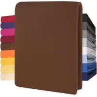 Lucina Hoeslaken Jersey Katoen Stretch 30cm Hoge Hoek - bruin 180x200cm - 200x200cm