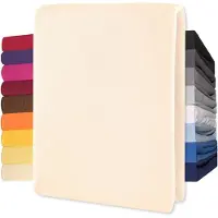 Lucina Hoeslaken Jersey Katoen Stretch 30cm Hoge Hoek - beige 90x200cm - 100x200cm