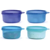 Tupperware 4 Dessert Bakjes 200 ml Blauw Groen | Kleine vershoudbakjes potjes
