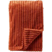 Dutch decor - MARTHY - plaid 140x180 cm - ribfluweel - gerecycled - Potters Clay - oranje