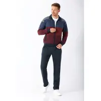 Hajo heren huispak fijne streep blauw en rood | Maat 52