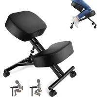 Ama Kniestoel - Bureaustoel - Ergonomische Bureaustoel - 50 x 50 x 55 cm - Zwart