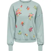 ONLY Sweatshirt 'ONLBrooke' blauw / geel / pastelgroen / rosa