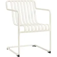 HAY Palissade Cantilever Eetkamerstoel Cream - Tuinstoelen Gepoedercoat Staal White - AF593-A800