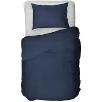 Kayori Saya – Dekbedovertrek Katoensatijn – Navy – 260x200/220 cm