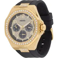 GUESS Analoog horloge 'EMPIRE' goud / zwart