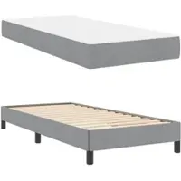 vidaXL Boxspring bed Lichtgrijs 90 x 190 cm Stof