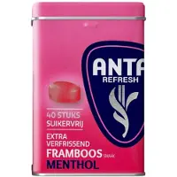 Anta Refresh Framboos Menthol – 12 x 72 g – Suikervrije Keelpastilles
