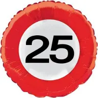 Benza - Helium Ballon Verkeersbord - 25 Jaar