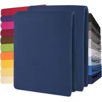 Lucina Hoeslaken Jersey Katoen Stretch 30cm Hoge Hoek Set van 2 - donker blauw 90x200cm - 100x200cm