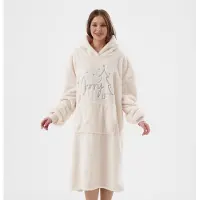 Textino MERRY - hoodie 70x110 cm - volwassenen - kerst - Bone White - wit