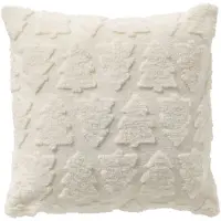 Textino MARE - kussenhoes 45x45 cm - kerstbomen - Snow White - wit
