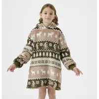 Textino LAPLAND - hoodie 50x70 cm - kinderen - kerst - Military Olive - groen