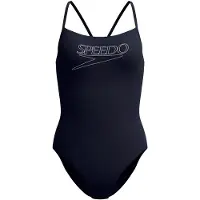 Speedo - Women's Endurance+ Logo Thin Strap One Piece - Badpak 34, blauw