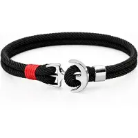LGT JWLS LGT Jewels Anker armband heren Touw Zwart