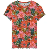 We fashion T-shirt roze Meisjes Stretchkatoen Ronde hals All over print - maat 110/116
