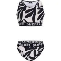 Superrebel crop bikini Carmel wit/zwart Meisjes Polyester Zebraprint - maat 176