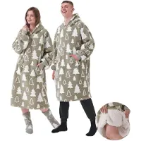 Textino PINE - hoodie 70x110 cm - volwassenen - hoodie deken - unisex - Abbey Stone - groen